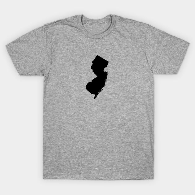 New Jersey Black T-Shirt by AdventureFinder